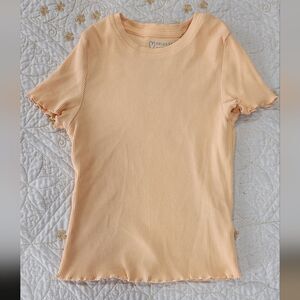 Primark 8-9yr girls peach ribbed cropped top